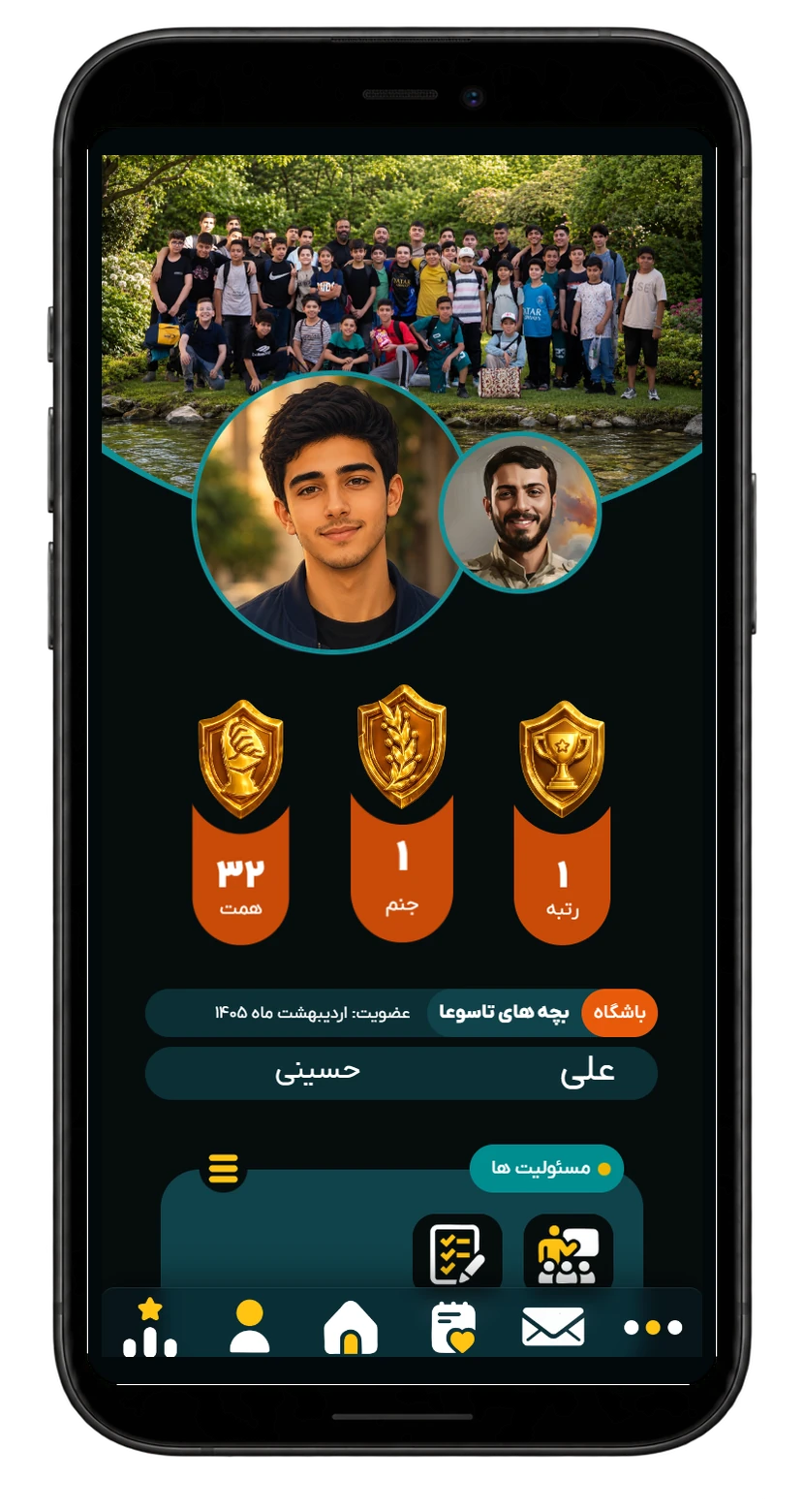 نمای فهرست عوامل و اعضای رویداد در سامانه بچه‌زرنگ